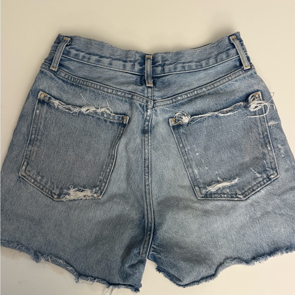 Agolde Dee High Rise Light Blue Distressed Jean Shorts Size 26 - Picture 7 of 7